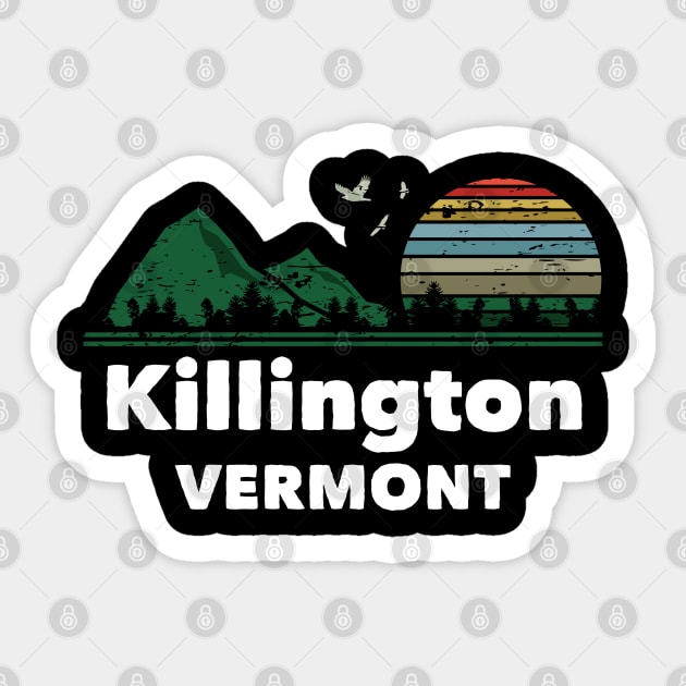 Mountain Sunset Flying Birds Outdoor Killington Vermont Sticker by greenrepublicmerch